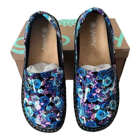 Glolily Jenny Blue Rose Floral Mary Jane Clog Shoe Women’s Size 9 - Picture 3 of 9